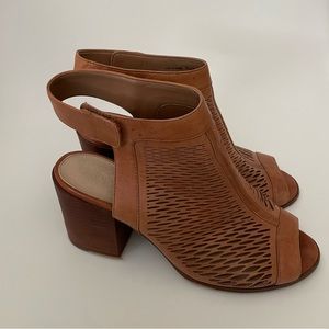 Vince Camuto laser cut strap booties in Copenhagen brown size 7 1/2